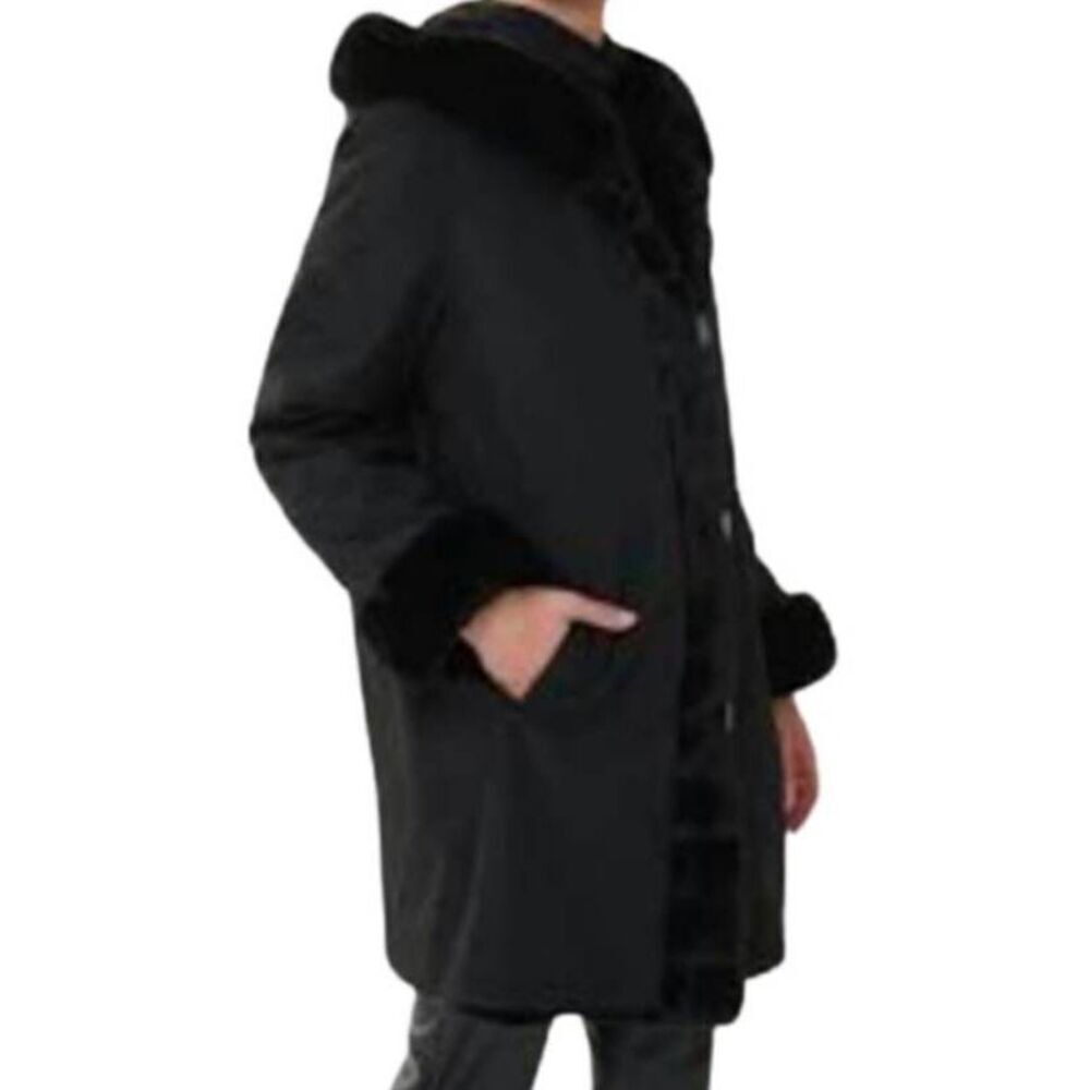 ANDREW MARC Layla Faux Fur Hooded Coat Size XS